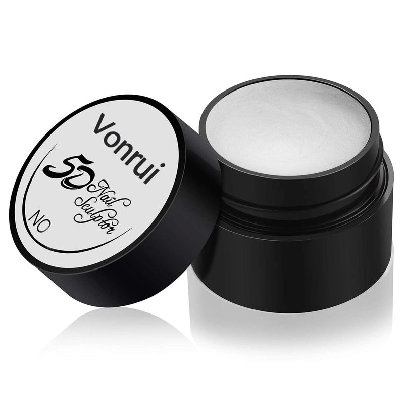 Vonrui 3D Sculpting Gel for Nail Art Carved Embossment Nail Polish,UV Sculpting Gel Nail polish,White Paint for Nails Art - Image 1